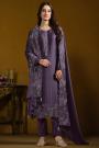 Deep Purple Georgette Embroidered Kurta Set