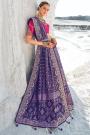 Purple Georgette Bandhani & Patola Embroidered & Zari Woven Saree