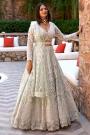 Pastel Sage Green Net Embroidered Lehenga Set