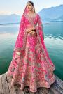 Pink Silk Embroidered Lehenga Set