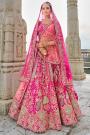 Pink Silk Embroidered Lehenga Set