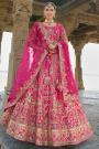 Pink Silk Embroidered Lehenga Set