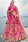 Pink Silk Embroidered Lehenga Set