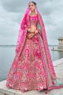 Pink Silk Embroidered Lehenga Set