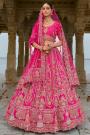 Pink Silk Embroidered Lehenga Set