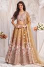 Mustard Tissue Silk Embroidered Lehenga Set