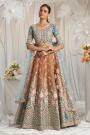 Rustic Orange Tissue Silk Embroidered Lehenga Set With Belt