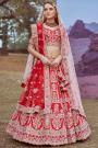 Maroon Silk Embroidered Lehenga Set