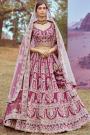 Plum Silk Embroidered Lehenga Set