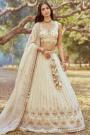 Ivory Tissue Silk Embroidered Lehenga Set