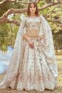 Ivory Tissue Silk Embroidered Lehenga Set With Belt