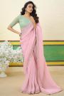 Light Pink Georgette Embroidered Saree