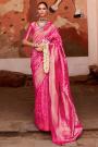 Pink Banarasi Silk Zari Woven Saree