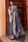 Navy Blue Banarasi Silk Zari Woven Saree