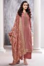 Rose Gold Soft Georgette Hand Embroidered Kurta Set