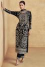 Black Chinon Silk Embroidered Kurta Set