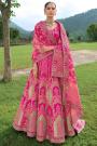 Pink Silk Embroidered Lehenga Set