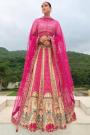 Pink & Ivory Silk Embroidered Lehenga Set