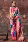 Multicolor Handloom Woven  Silk Saree