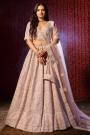 Lilac Silk Embroidered Lehenga Set