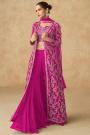 Pink Georgette Indo-Western Embroidered 4 Piece Attire