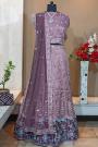 Purple Organza Silk Embroidered Lehenga Set