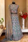 Grey Organza Silk Embroidered Lehenga Set