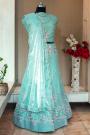 Sky Blue Organza Silk Embroidered Lehenga Set