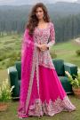 Hot Pink Georgette Embroidered Sharara Kurta Set