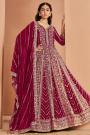 Red Georgette Embroidered Anarkali Set