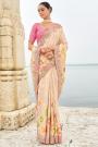 Ivory Tissue Silk Embroidered Saree