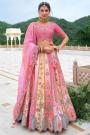 Pink Silk Embroidered Lehenga Set