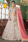 Ivory Silk Hand Embroidered Lehenga Set