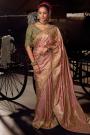 Blush Pink Tissue Silk Zari Woven & Hand Worked Saree