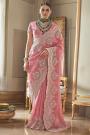 Blush Pink Luxe Fabric Hand Embroidered Stunning Saree With Hand Embroidered Blouse