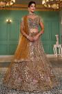 Mustard Net Embroidered Lehenga Set