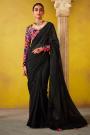 Black Tissue Silk Embroidered Saree With Stylish Blouse