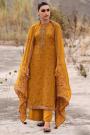 Mustard Crepe Silk Printed & Embroidered Kurta Set