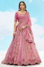 Blush Pink Silk Embroidered Lehenga Set