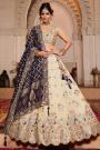 Ivory Tissue Silk Embroidered Lehenga Set