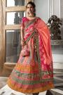 Multicolor Banarasi Silk Embroidered Lehenga Set With Belt